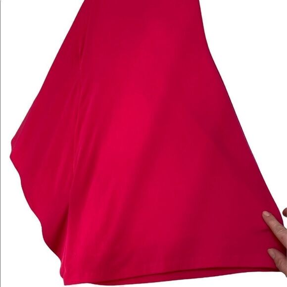 Cache One Shoulder Rhinestone Beaded Draped Cocktail Mini Dress Pink Size XS - Picture 2 of 6